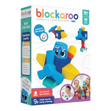 CLICS MAGNETIC BLOCKS CLICS BLOCKAROO 301002 SMALL AEROPLANE - FOAM BLOCKS FOR PLAYING IN WATER - 10 ELEMENTS