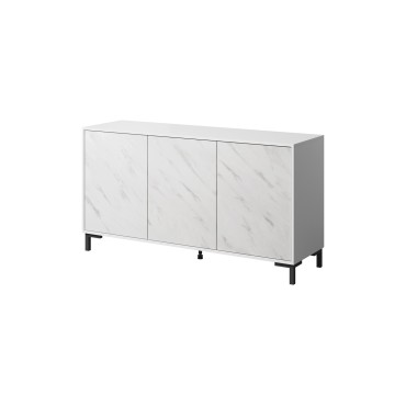 Cama MEBLE MARMO 3D chest of drawers 150x45x80.5 cm white matt/marble white