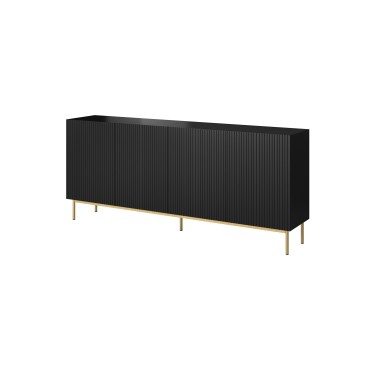 Cama MEBLE PAFOS chest of drawers on golden steel frame 200x40x102 matte black