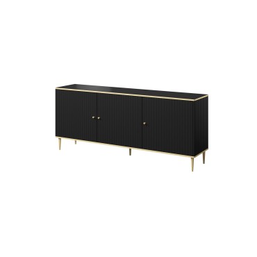 Cama MEBLE GLAMOUR chest 180x40x75.5 cm black matt + gold