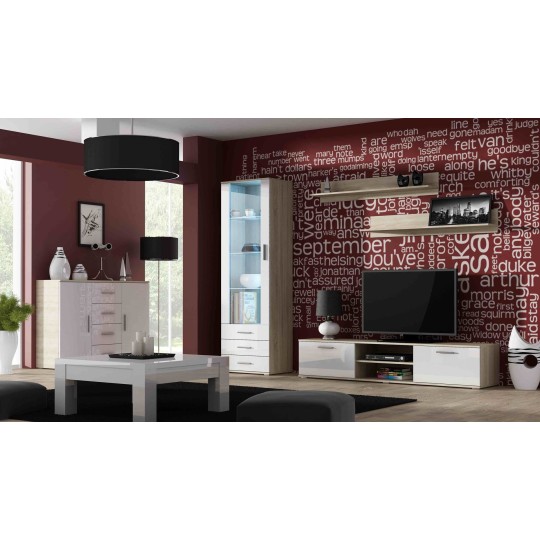 Cama MEBLE Cama living room sideboard UNI sonoma oak/white gloss