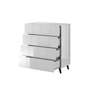 Cama MEBLE Cama chest of drawers 4D REJA white gloss/white gloss