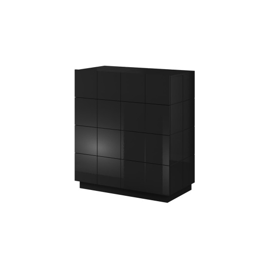 Cama MEBLE Cama chest of drawers 4D REJA black gloss/black gloss