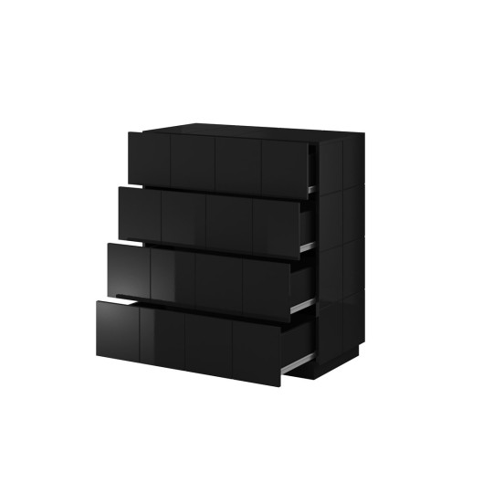 Cama MEBLE Cama chest of drawers 4D REJA black gloss/black gloss