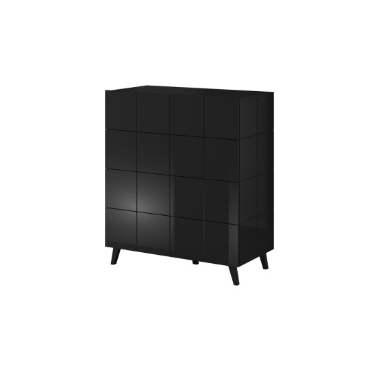 Cama MEBLE Cama chest of drawers 4D REJA black gloss/black gloss
