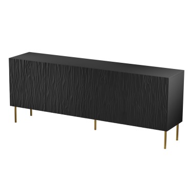 Cama MEBLE JUNGLE chest of drawers 190x40.5x74.5 black matt + golden legs