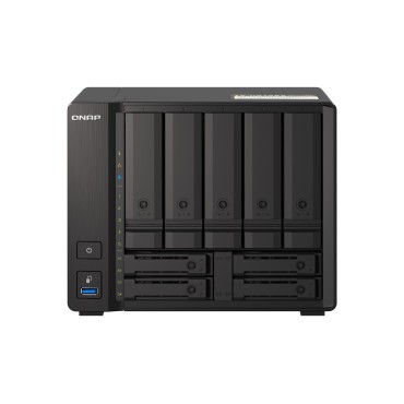 QNAP TS-H973AX NAS Tower Ryzen Embedded V1500B 8 GB DDR4 0 TB QuTS hero Black