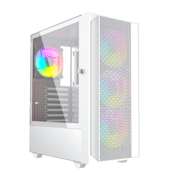 Gembird Fornax 4000W ARGB gaming ATX computer case, Midi Tower, backlight, White