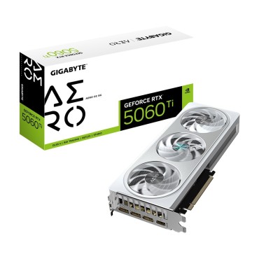 GIGABYTE GeForce RTX 5060 Ti AERO OC 8G Graphics Card - 8GB GDDR7, 128bit, PCI-E 5.0, 2647MHz Core Clock, 3 x DisplayPort, 1 x H