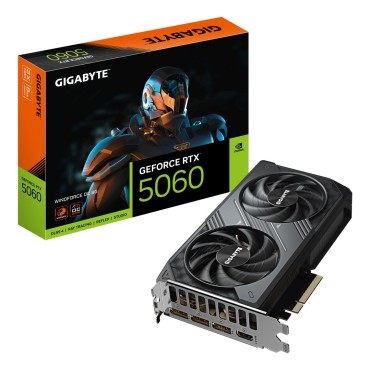 GIGABYTE GeForce RTX 5060 WINDFORCE OC 8G Graphics Card - 8GB GDDR7, 128bit, PCI-E 5.0, 2512 MHz Core Clock, 3 x DisplayPort, 1 