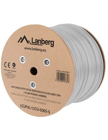 Lanberg LCUF6L-11CU-0305-S nätverkskablar Grå 305 m Cat6a U/FTP (STP)