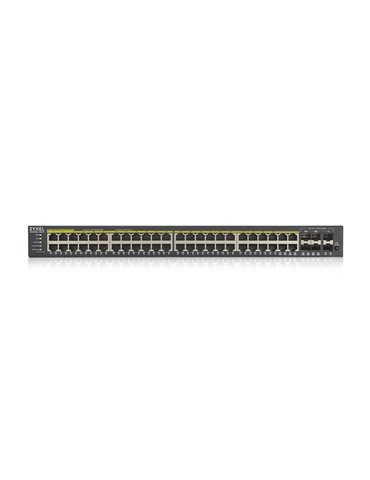 Zyxel GS1920-48HPV2 hanterad Gigabit Ethernet (10/100/1000) Strömförsörjning via Ethernet (PoE) stöd Svart
