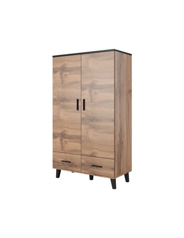 Cama MEBLE Cama wardrobe LOTTA 2D2D wotan oak + mat black