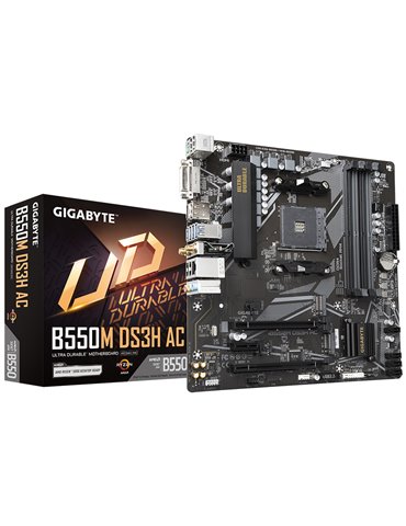 Gigabyte B550M DS3H AC (rev. 1.5/1.6) AMD B550 Uttag AM4 micro ATX