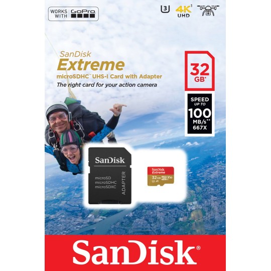 SanDisk Extreme 32 GB MicroSDHC UHS-I Klass 10