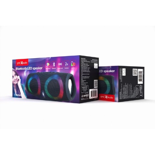 Gembird SPK-BT-LED-02 bärbara högtalare Bärbar monohögtalare Svart 10 W