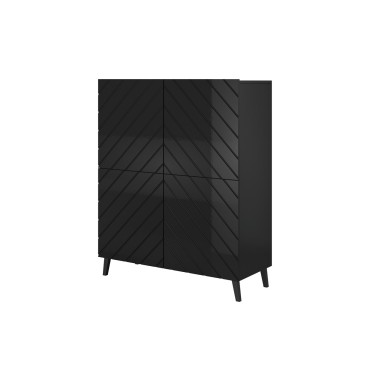 Cama MEBLE Shelving unit ABETO 100.5 x 40 x 121.5 cm black/gloss black