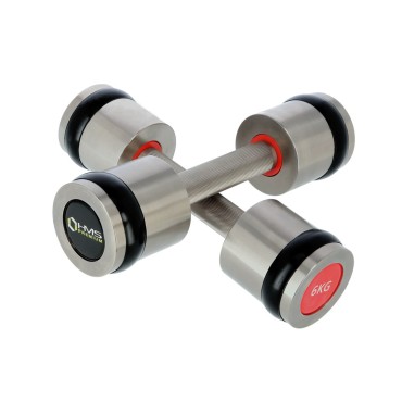 HMS Fitness Chrome dumbbells 2x6 kg silicone elements HMS Premium HH06