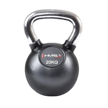 HMS Fitness Rubber kettlebell with chrome-plated handle 20 kg HMS KGC20