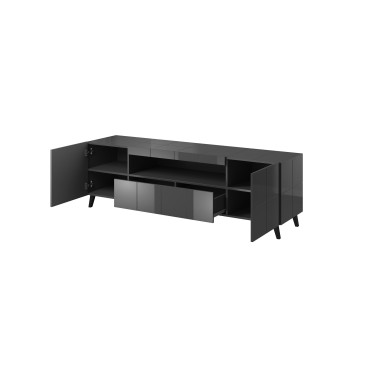 Cama MEBLE Cama TV stand REJA graphite grey gloss/graphite grey gloss 2