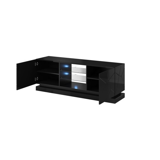 Cama MEBLE Cama TV cabinet QIU 160 MDF black gloss/black gloss