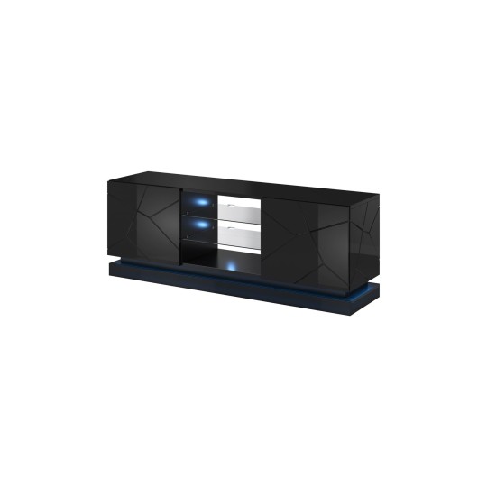 Cama MEBLE Cama TV cabinet QIU 160 MDF black gloss/black gloss