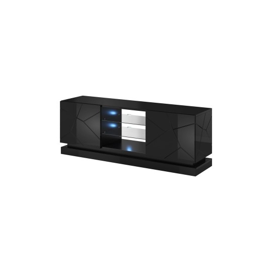 Cama MEBLE Cama TV cabinet QIU 160 MDF black gloss/black gloss