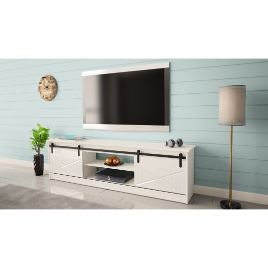 Cama MEBLE RTV GRANERO cabinet 200x56.7x35 white/gloss white