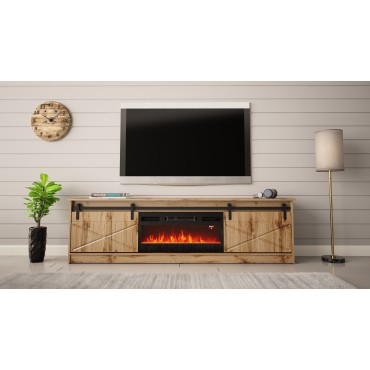 Cama MEBLE RTV GRANERO + fireplace cabinet 200x56.7x35 oak wotan