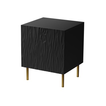 Cama MEBLE Bedside table 2 pcs. JUNGLE 53.5x40.5x44 black matt + golden legs