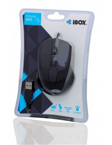 iBox i005 datormöss Ambidextrous USB Type-A laser 1600 DPI