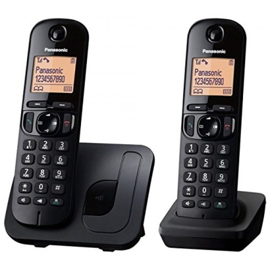 Panasonic KX-TGC212 DECT-telefon Namn och uppringnings-ID Svart