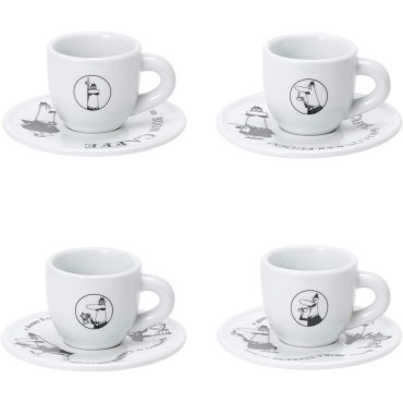 Bialetti Set of 4 espresso cups BIALETTI CAROUSEL Porcelain 4x 50 ml White