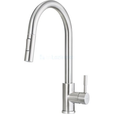 KITCHEN MIXER WITH PULL-OUT SPRAY DEANTE TWO FLOWS  BRUSHED STEEL LIMA