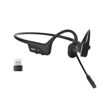 SHOKZ OpenComm2 UC Wireless Bluetooth Bone Conduction Videoconferencing Headset with USB-C adapter | 16 Hr Talk Time  29m Wirele