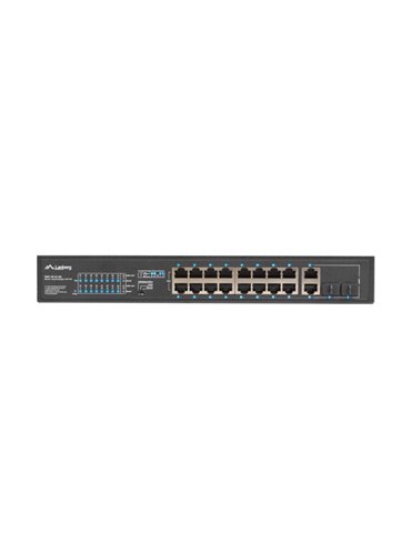 Lanberg RSFE-16P-2C-250 nätverksswitchar Ohanterad Gigabit Ethernet (10/100/1000) Strömförsörjning via Ethernet (PoE) stöd 1U Sv