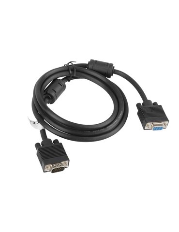 Lanberg CA-VGAC-10CC-0018-B+ VGA-kabel 1,8 m VGA (D-Sub) Svart