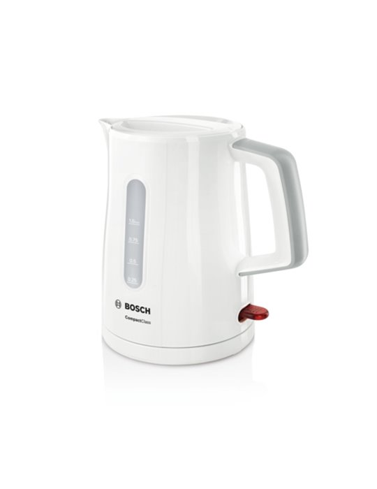 Bosch CompactClass TWK3A051 vattenkokare 1 l 2400 W Grå, Vit Bosch CompactClass TWK3A051 vattenkokare 1 l 2400 W Grå, Vit
