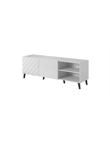 Cama MEBLE RTV cabinet ABETO 150x42x52 white/white glossy