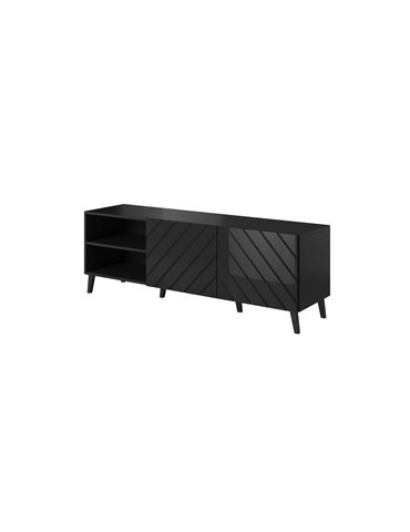 Cama MEBLE RTV cabinet ABETO 150x42x52 black glossy