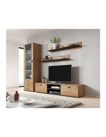 Cama MEBLE Cama display cabinet SOHO S1 lefkas oak/black