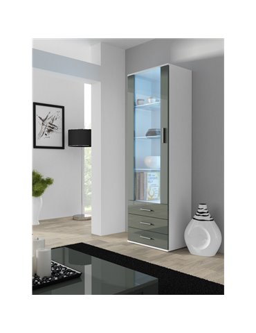 Cama MEBLE Cama display cabinet SOHO S1 white/grey gloss